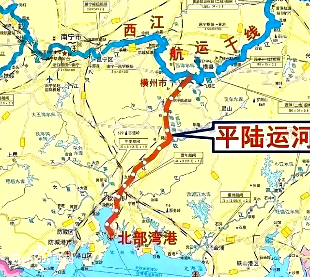 平陆运河起点和终点线路图